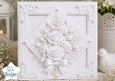 Elegant White Rose Bouquet Layered Card Topper