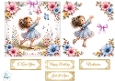 Blue Dress Child & Spring Garden Topper – Floral Lace Card Front