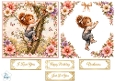 Little Explorer & Woodland Friends Topper – Pink Floral Vintage Card Front