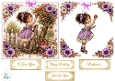 Apple Picking Child & Purple Floral Topper – Vintage Garden Card Front