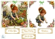 Little Gardener & Vegetable Patch Topper – Green Floral Country Card Front