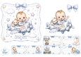 Baby & Bunny Airplane Topper – Blue Sky Adventure Card Front