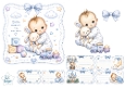 Baby & Bunny Playtime Topper – Blue Nursery Memories Card Front