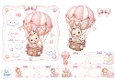 Baby Girl Hot‑Air Balloon Topper – Pink Dream Big Card Front