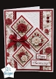 Red & White Rose Anniversary Topper – Elegant Floral Diamond Card Front