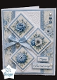 Blue Floral Anniversary Topper – Elegant Diamond Rose Card Front