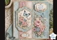 Butterfly Garden Wishes Topper – Pink & Blue Floral Card Front