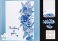 Blue Paper‑Flower Card Front – Elegant Thinking of You Topper