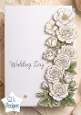 White Rose Wedding Card Front – Elegant Wedding Day Topper