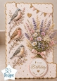 Birdsong & Blossoms Birthday Card Front – Elegant Happy Birthday Topper