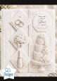 Elegant Wedding Cake & Diamond Panels – Luxury Love & Happiness Card Front