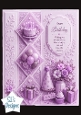 Purple Birthday Cake & Diamond Panels – Elegant Celebrate Your Special Day Card Front