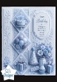 Blue Birthday Cake & Diamond Panels – Elegant Celebrate Your Special Day Card Front