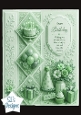 Mint Birthday Cake & Diamond Panels – Elegant Celebrate Your Special Day Card Front