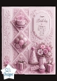 Pink Birthday Cake & Diamond Panels – Elegant Celebrate Your Special Day Card Front