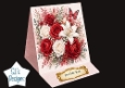 Red & White Rose Card Front – Elegant Floral Topper with Butterfly