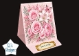 Pink Rose & Peony Card Front – Elegant Floral Topper with Butterfly