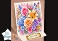 Vibrant Mixed Floral Card Front – Colorful Roses, Lilies & Butterfly Topper
