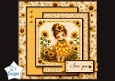 Sunflower Fairy Card Front – Cute Child Illustration & Bright Floral Topper