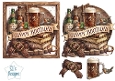 Rustic Pub Birthday Card Front – Beer, Books & Vintage Masculine Topper