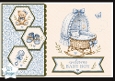 Welcome Baby Boy Cradle & Hexagon Panels – Blue Pastel Newborn Card Topper