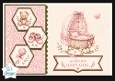 Welcome Baby Girl Cradle & Pink Hexagon Panels – Newborn Card Topper