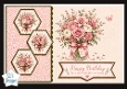 Floral Vase & Pink Hexagon Panels – Happy Birthday to a Wonderful Woman Topper
