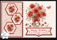 Red Poppy Bouquet & Hexagon Panels – Happy Birthday to a Wonderful Woman Topper
