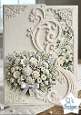 With Love White Floral Bouquet – Elegant Ivory Card Topper