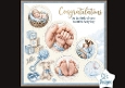 Baby Boy Arrival Circle Toppers – Blue Pastel Newborn Congratulations Card Front