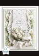 Elegant White Roses Just Married Card Topper