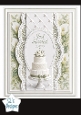 White Wedding Cake Just Married Card Topper
