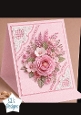 Elegant Pink Floral 3D Card Topper