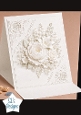 Elegant White Embossed Floral Card Topper