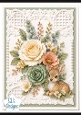 Peach & Cream Floral Fawn Card Topper