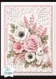 Pink Roses & Bunny Floral Card Topper