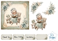 Vintage Cozy Lady in Armchair Floral Card Front Set