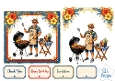Vintage BBQ Master Man Summer Floral Card Front Set