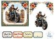 Vintage Motorcycle Adventure Floral Card Front Set