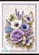 Purple Rose, Anemone & Butterfly Floral Card Topper