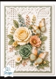 Cream Rose, Succulent & Butterfly Floral Card Topper