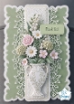 Elegant Pastel Floral Vase Thank You Card Front