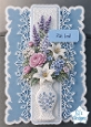 Elegant Blue & White Floral Vase With Love Card Front
