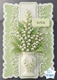 Elegant Green & White Lily‑of‑the‑Valley Best Wishes Card Front