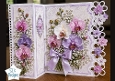 Elegant Orchid Bouquet Tri‑Fold Lace Card Topper