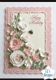 Elegant Pink Floral Happy Birthday Card Topper