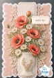 Elegant Coral & Cream Floral Vase Just for You Card Front