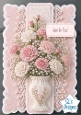 Elegant Pink Carnation Floral Vase Just for You Card Front