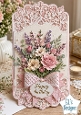 Elegant Floral Bow Happy Birthday Lace Card Topper