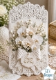 Elegant White Orchid Floral Happy Birthday Lace Card Topper